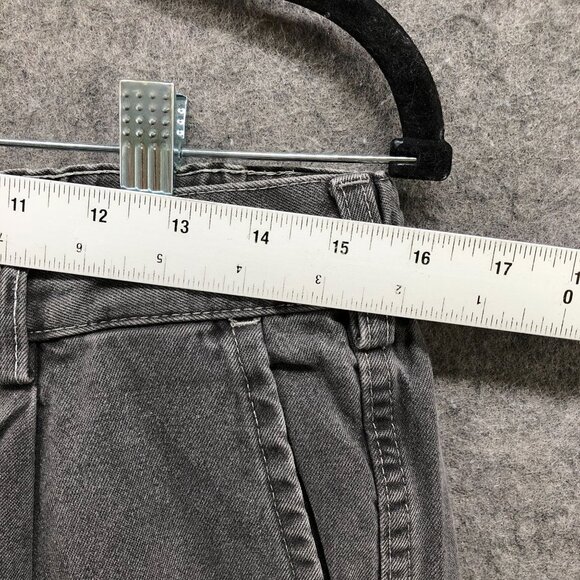 Gu (Uniqlo) Baggy Curved Jeans Mens M Gray Drawstring Pleated Front - Picture 6 of 12